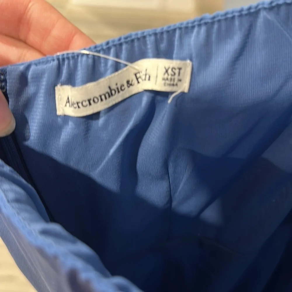 NWT Abercrombie & Fitch Halter Maxi Dress Cornflower Blue XSMALL Tall